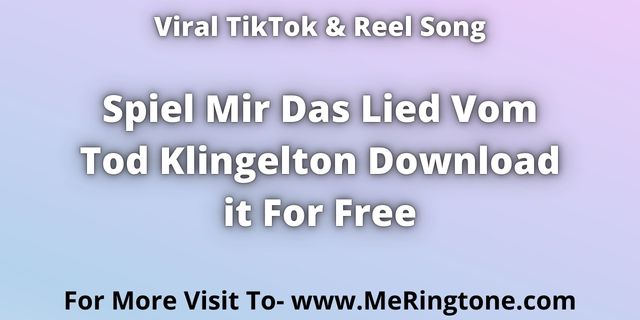 Read more about the article Spiel Mir Das Lied Vom Tod Klingelton Download For Free